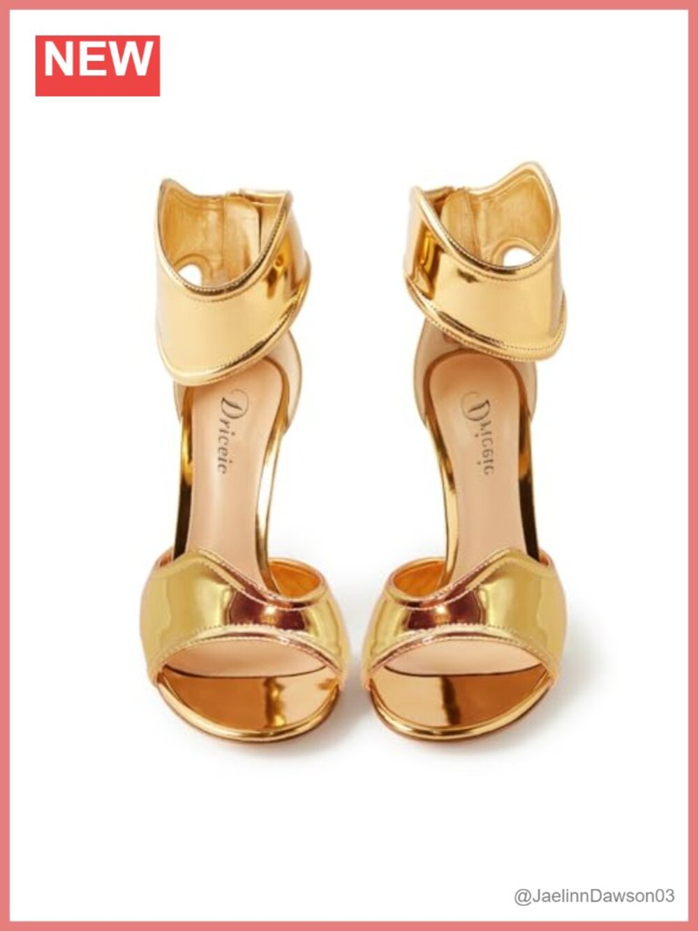 Women's Ankle Strap Open Toe Stiletto High Heel Sandals Faux Leather